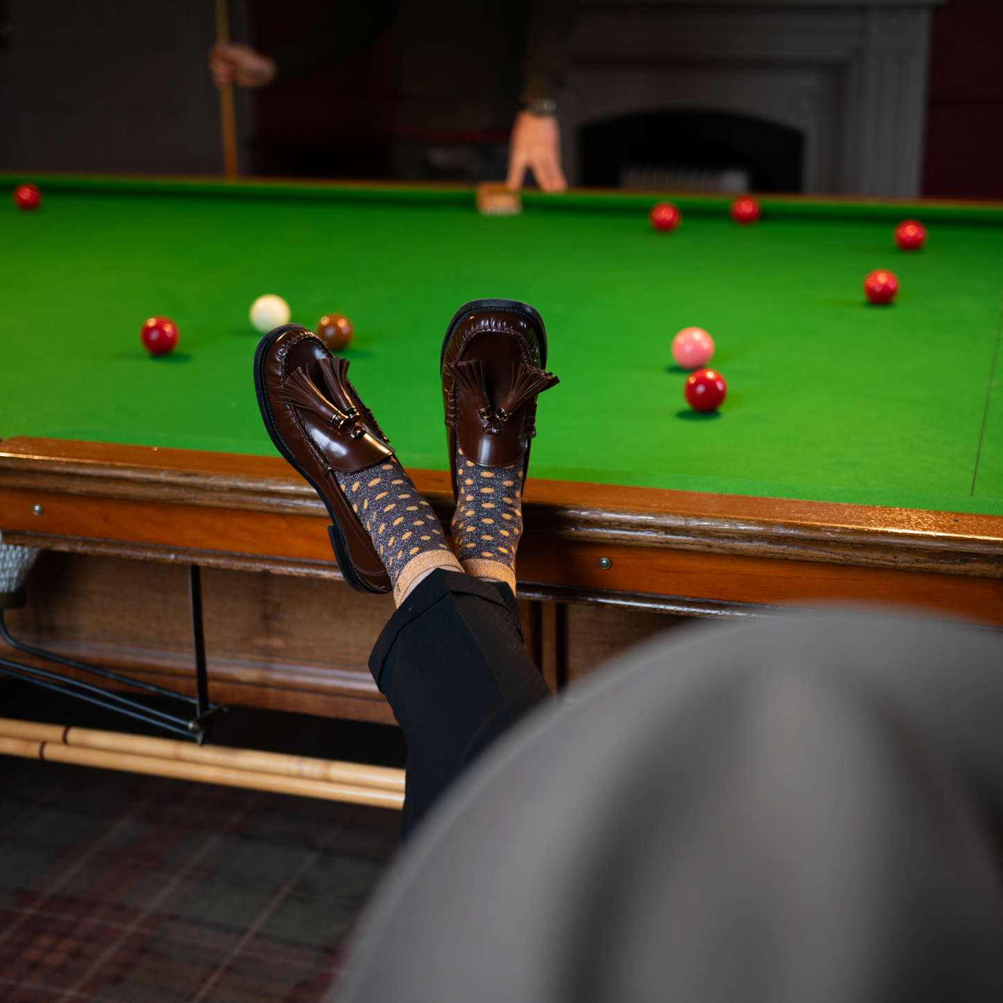 The Polka Glitter Sock - Brown & Orange
