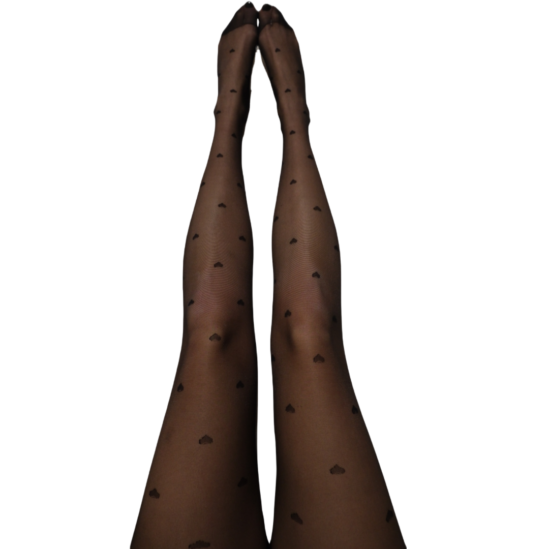 Heart print sheer tights 10D – Maison Pablo outlet