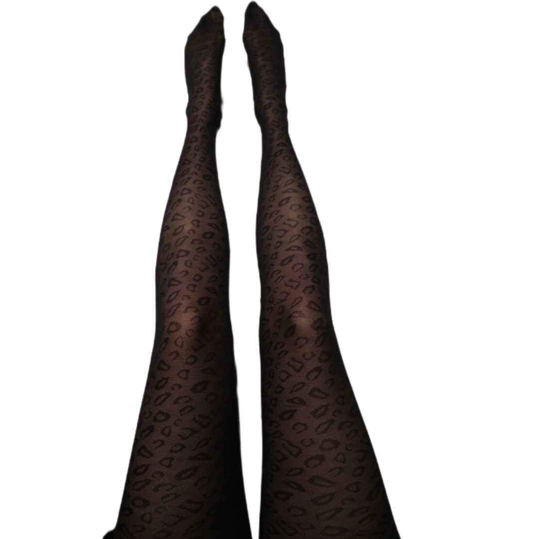 Leopard print sheer tights 15D – Maison Pablo outlet