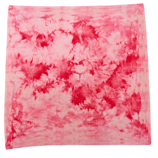 The Ojai Rose pink tie-dye cashmere scarf with gold glitter, flat lay – Maison Pablo